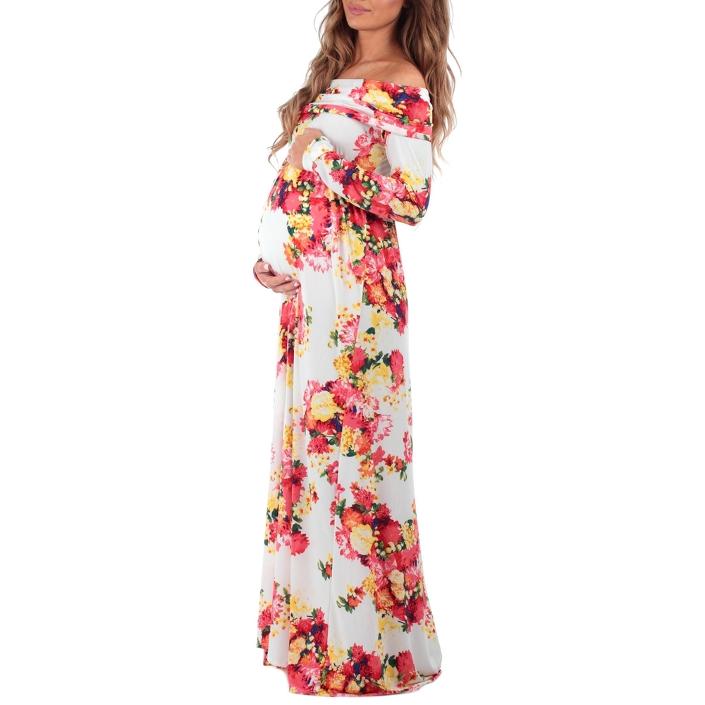 Floral Print Maternity Maxi Dress / Never Worn